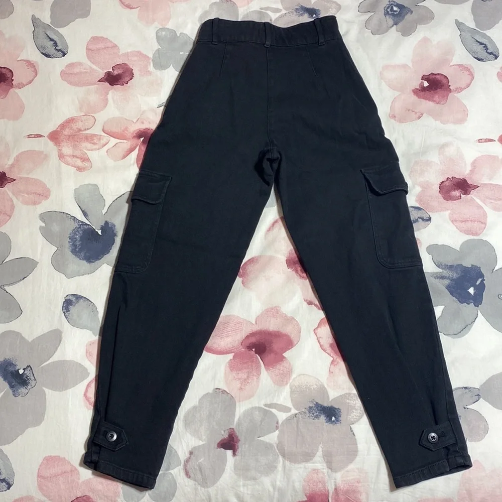Aritzia Wilfred Modern Cargo Utility High Waisted Pockets Black Pant Size 0 - Picture 7 of 10